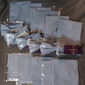 Elegant Light Blue Linen Bow Tie and Pocket Square Set